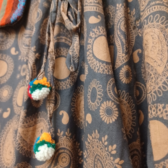 Mauve Paisley boho pocket Harem festival pants S XL - Picture 7 of 8